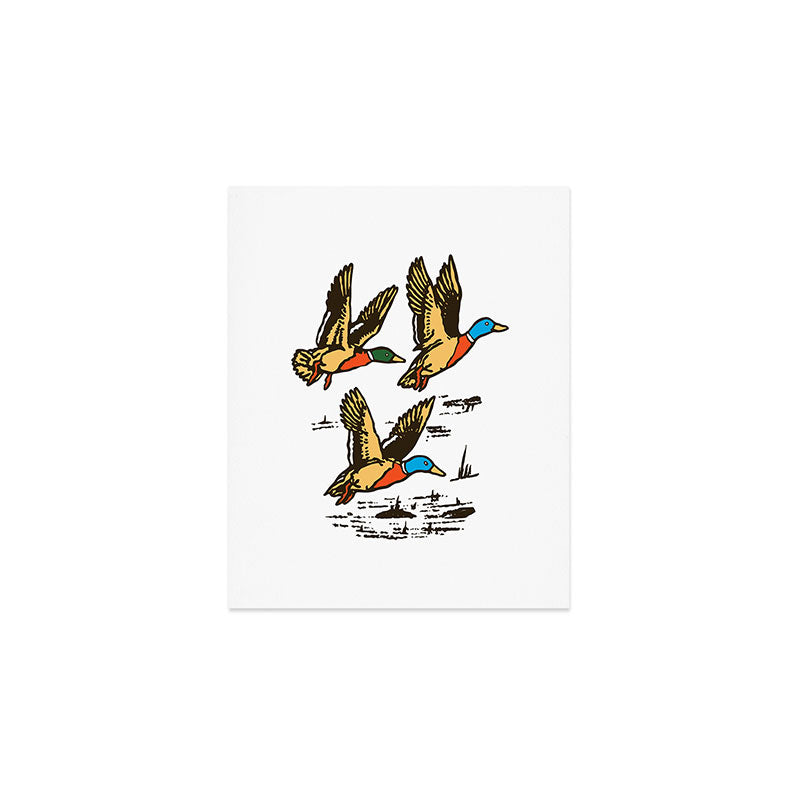 Mallard Ducks in Flight Waterfowl Art Print Gallery Image 1