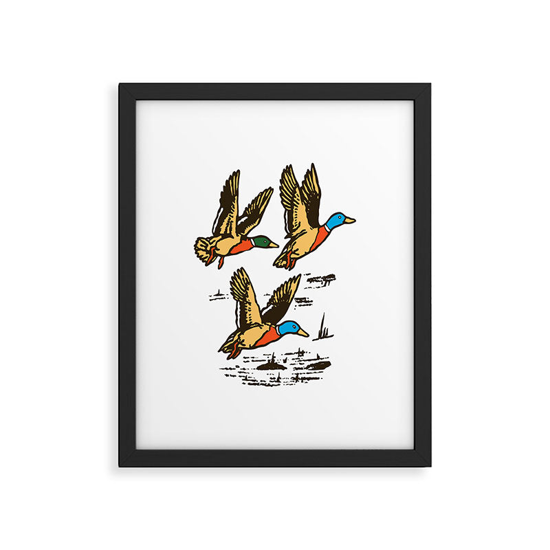 Mallard Ducks in Flight Waterfowl Framed Art Print Gallery Image 6