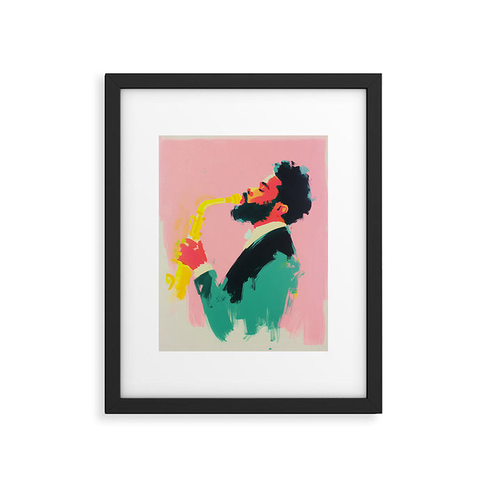 Modern Jazz Musician Bold Art Framed Art Print Gallery Image 1