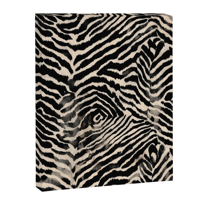 Modern Zebra Print Bold Monochrome Animal Pattern Abstract Jungle Canvas Print Gallery Image 1