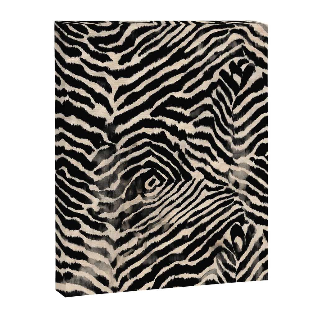 Modern Zebra Print Bold Monochrome Animal Pattern Abstract Jungle Canvas Print Gallery Image 6