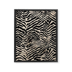 Modern Zebra Print Bold Monochrome Animal Pattern Abstract Jungle Framed Canvas Print Gallery Image 6