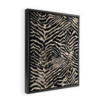Modern Zebra Print Bold Monochrome Animal Pattern Abstract Jungle Framed Canvas Print Gallery Image 2