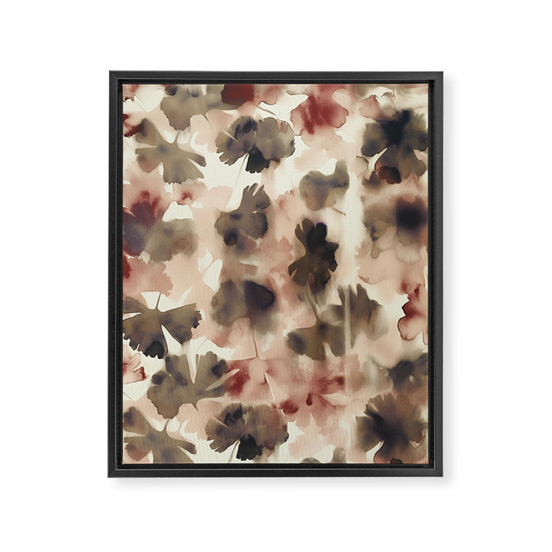 Moody Ginkgo Leaves Soft Abstract Botanical in Warm Autumn Tones Framed Canvas Print Gallery Image 6
