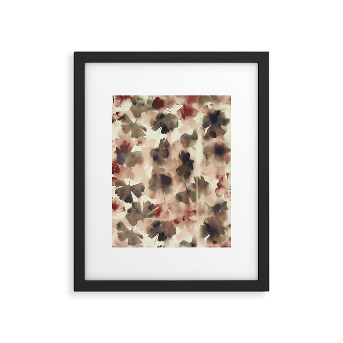 Moody Ginkgo Leaves Soft Abstract Botanical in Warm Autumn Tones Framed Art Print Gallery Image 1