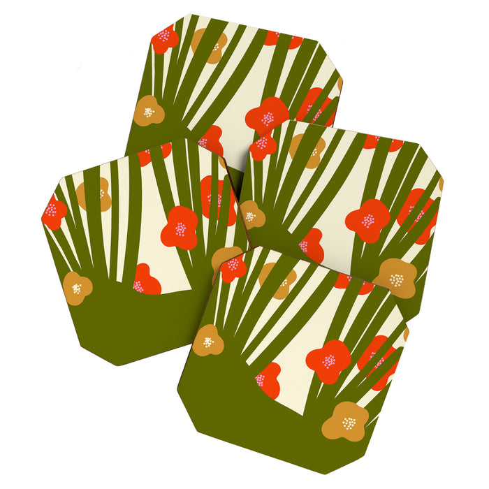 Nature Mid-century modern retro 70s Coaster Gallery Image 1