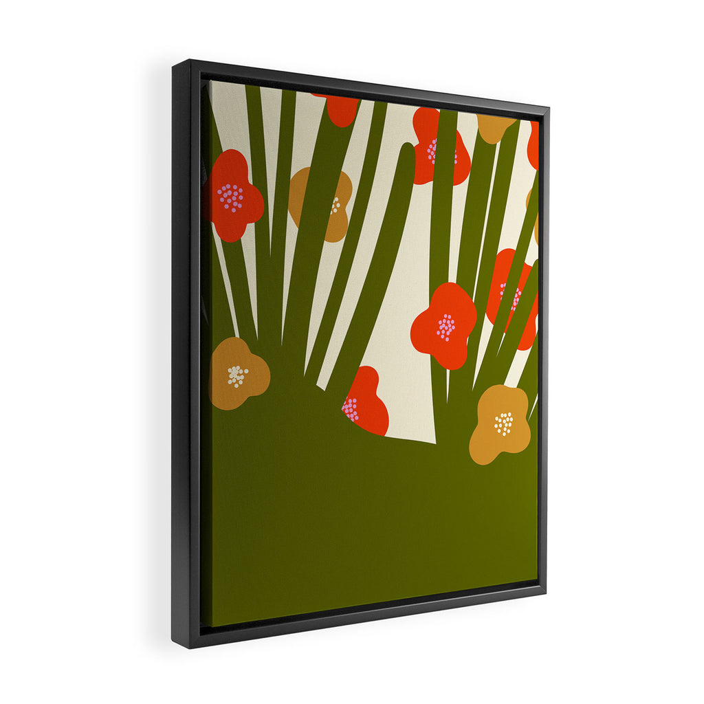 Nature Mid-century modern retro 70s Framed Canvas Print Gallery Image 2