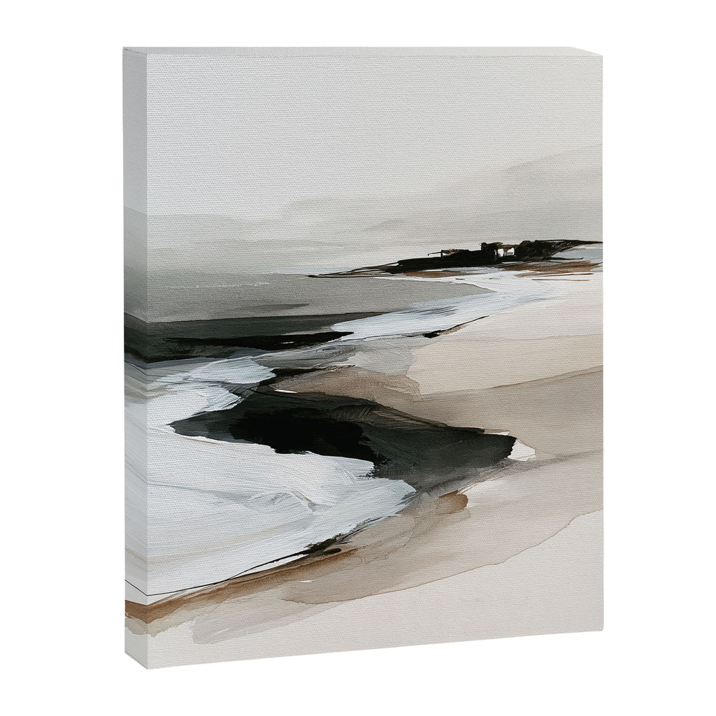 Neutral Coastal Seascape Minimal Landscape Canvas Print Gallery Image 6