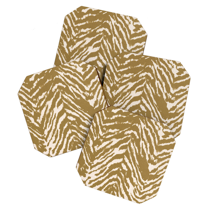 Neutral Zebra Pattern Beige and Cream Coaster Gallery Image 1