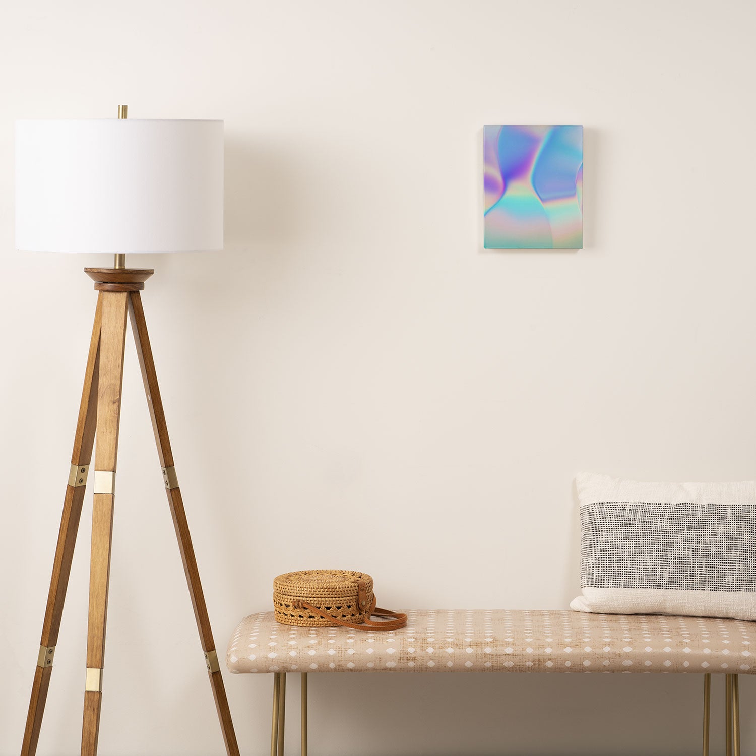 Opal Iridescent Abstract Paint Canvas Print Gallery Image 2