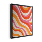 Orange Pink Abstract Retro 70s Framed Canvas Print Gallery Image 2