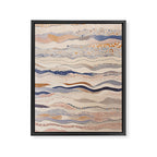 Organic Earth Tones Abstract - Flowing Minimalist Pattern with Waves Dots Framed Canvas Print Gallery Image 6