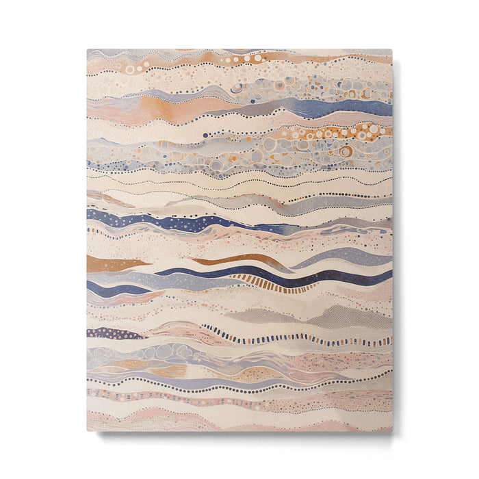 Organic Earth Tones Abstract - Flowing Minimalist Pattern with Waves Dots Metal Print Gallery Image 1