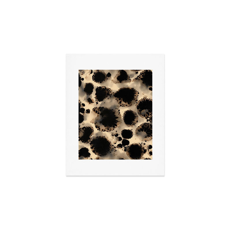 Organic Tortoiseshell Marble Pattern in Black and Cream Art Print Gallery Image 1