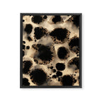 Organic Tortoiseshell Marble Pattern in Black and Cream Framed Canvas Print Gallery Image 6