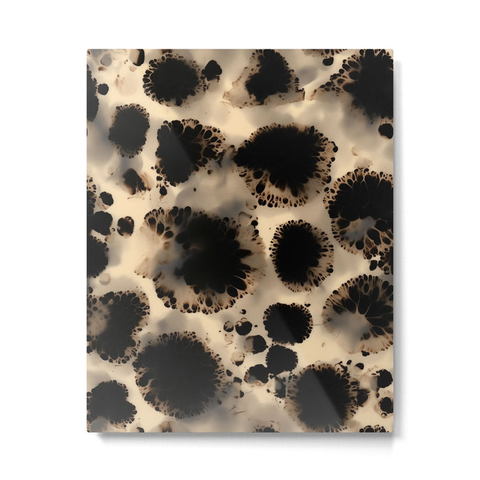 Organic Tortoiseshell Marble Pattern in Black and Cream Metal Print Gallery Image 1