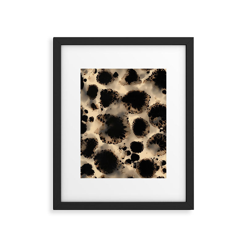 Organic Tortoiseshell Marble Pattern in Black and Cream Framed Art Print Gallery Image 5