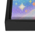Pastel Galaxy Dreamscape with Sparkling Stars and Rainbow Swirls Framed Canvas Print Gallery Image 3