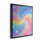 Pastel Galaxy Dreamscape with Sparkling Stars and Rainbow Swirls Framed Canvas Print Gallery Image 2
