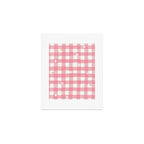 Pastel Pink Gingham with Stars Pattern Soft Aesthetic Grid Art Print Gallery Image 1