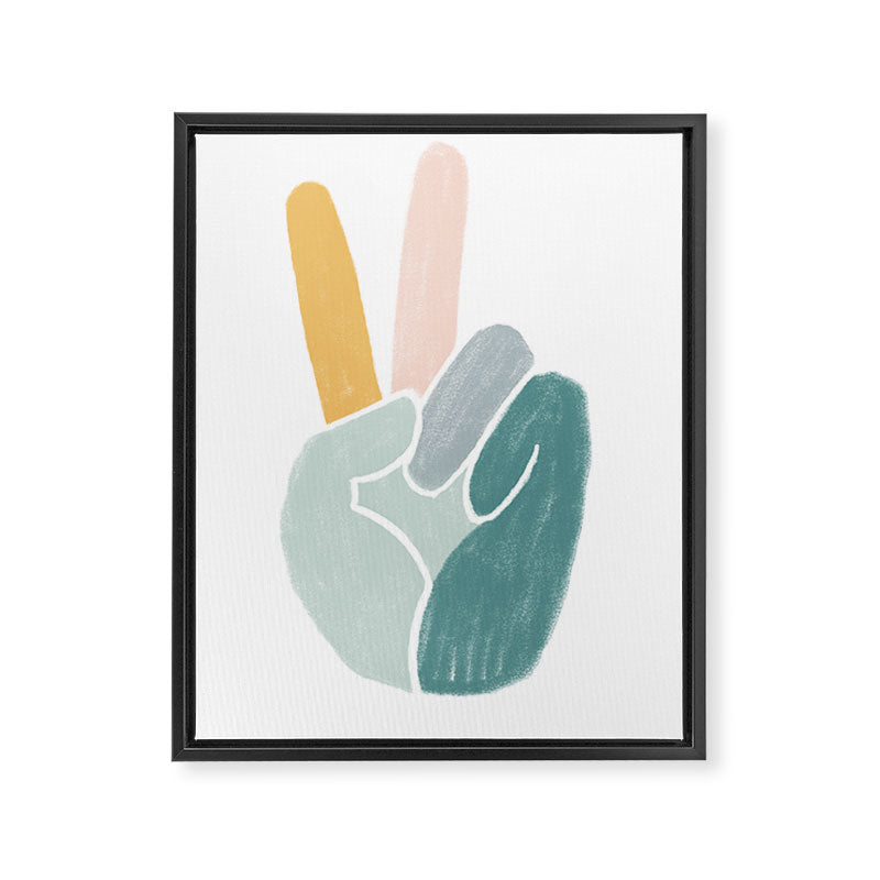 Peace sign pastel Framed Canvas Print Gallery Image 6