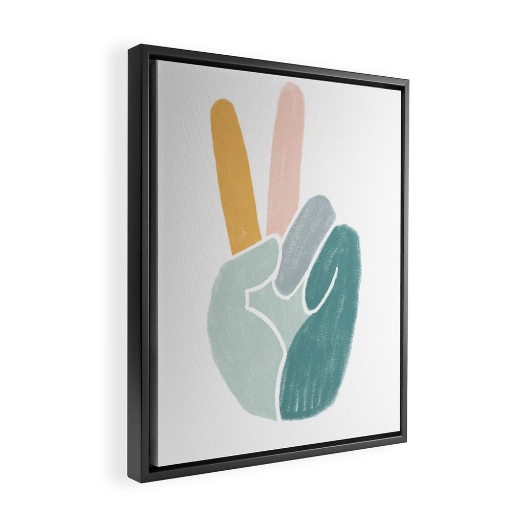 Peace sign pastel Framed Canvas Print Gallery Image 2
