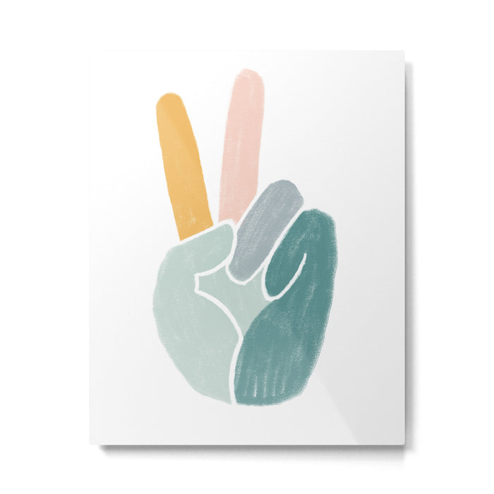 Peace sign pastel Metal Print Gallery Image 1