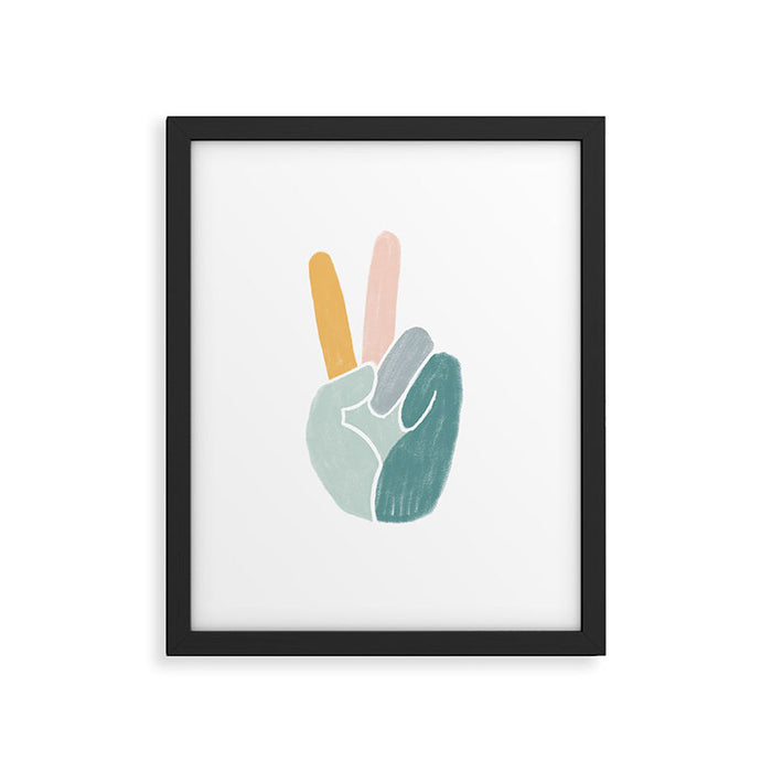 Peace sign pastel Framed Art Print Gallery Image 1