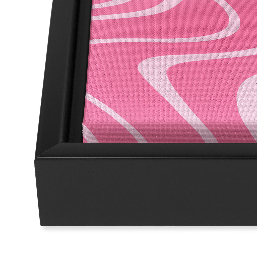 Pink Abstract Swirl Pattern Framed Canvas Print Gallery Image 3