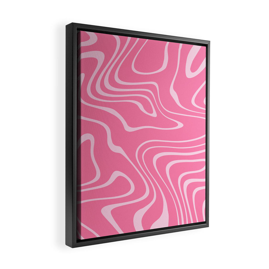 Pink Abstract Swirl Pattern Framed Canvas Print Gallery Image 2