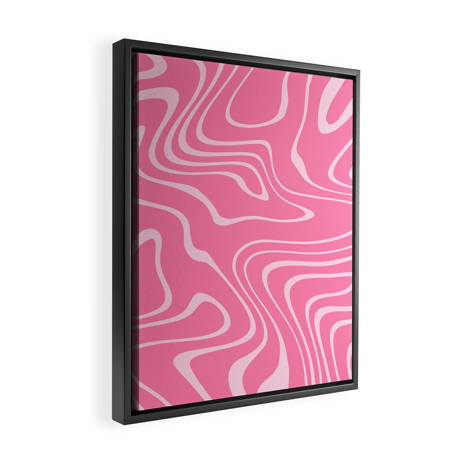 Pink Abstract Swirl Pattern Framed Canvas Print Gallery Image 2