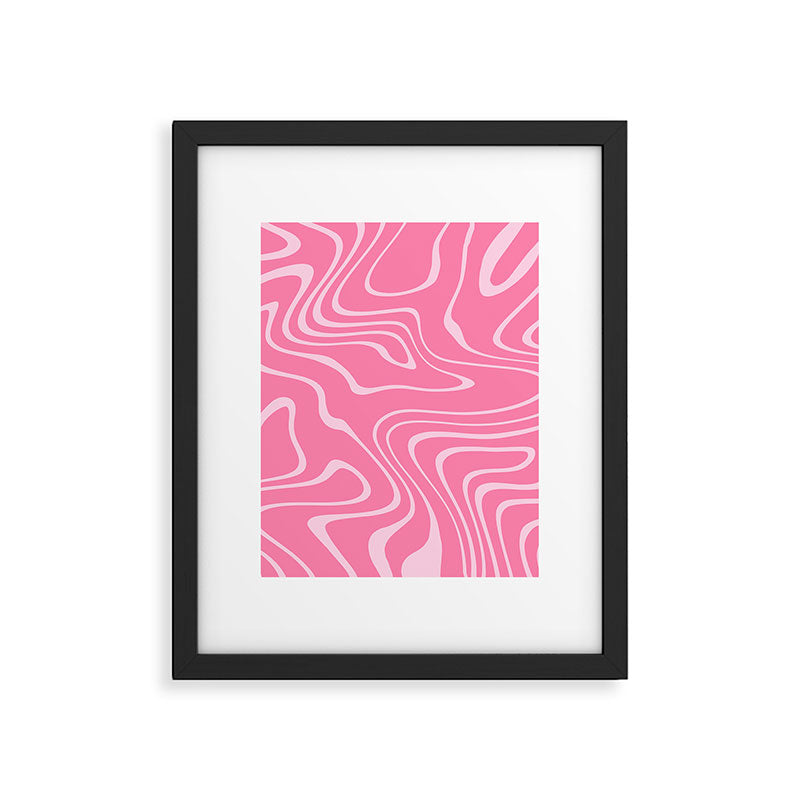 Pink Abstract Swirl Pattern Framed Art Print Gallery Image 6