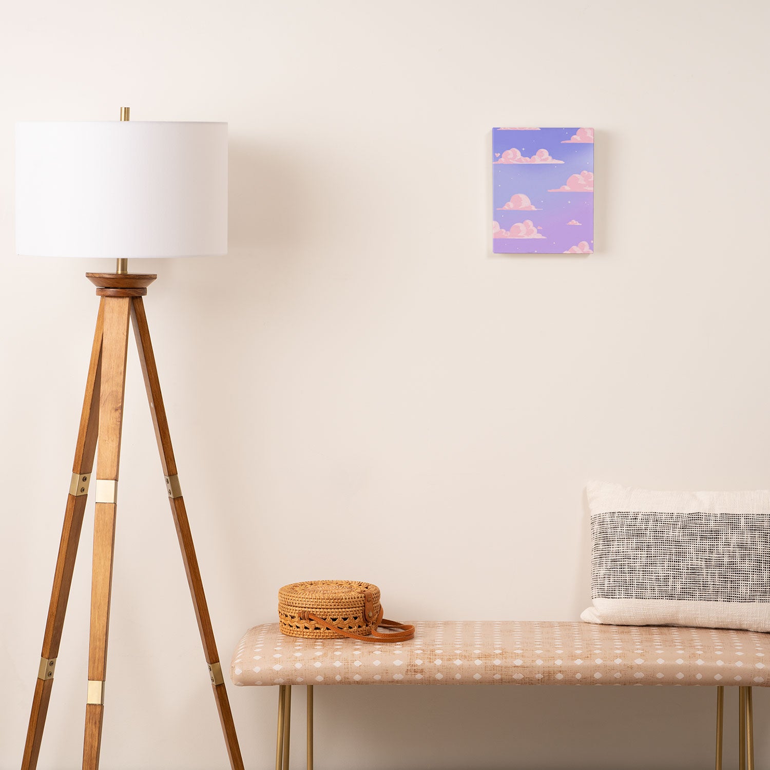 Pink Clouds Purple Sky Lo Fi Canvas Print Gallery Image 2