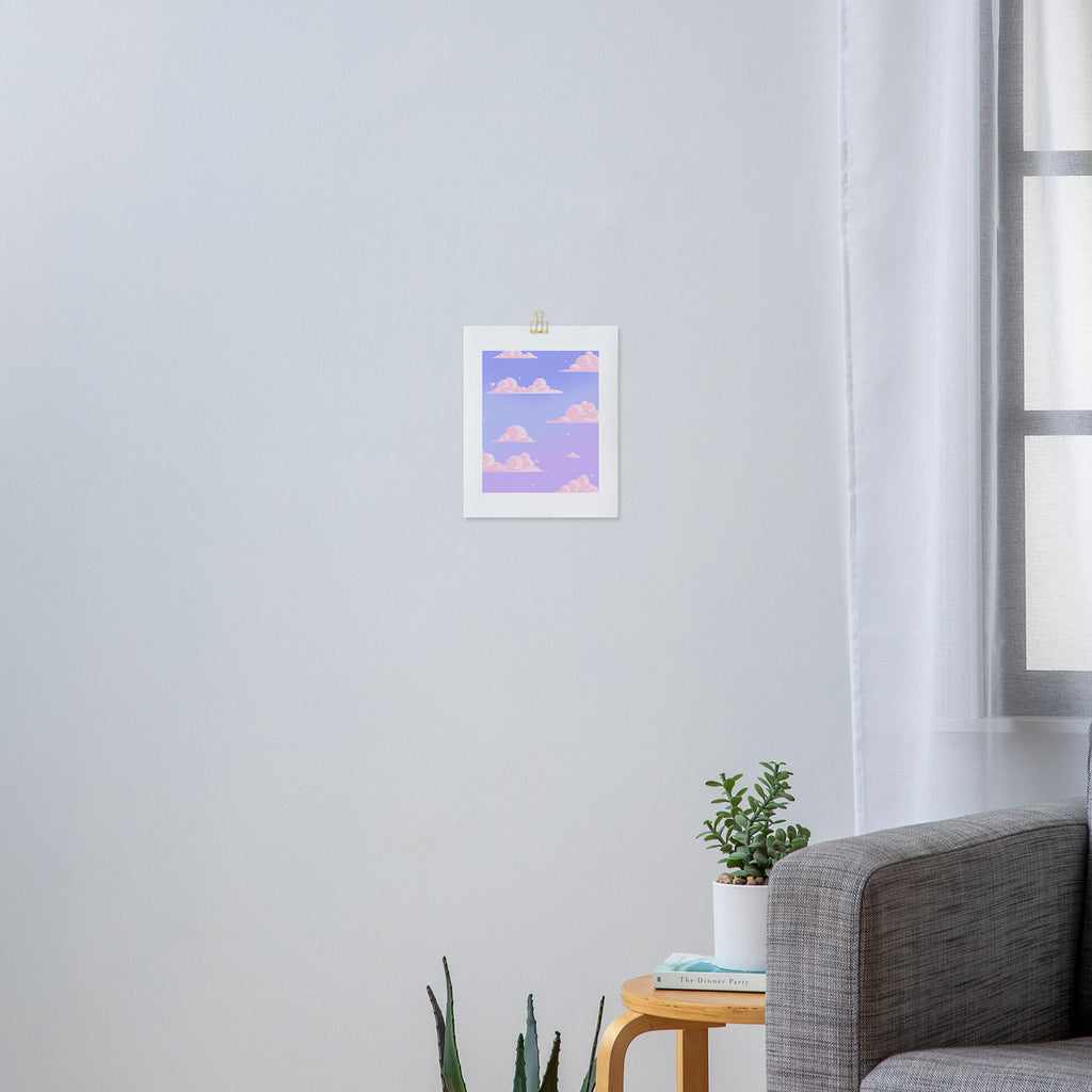 Pink Clouds Purple Sky Lo Fi Art Print Gallery Image 3