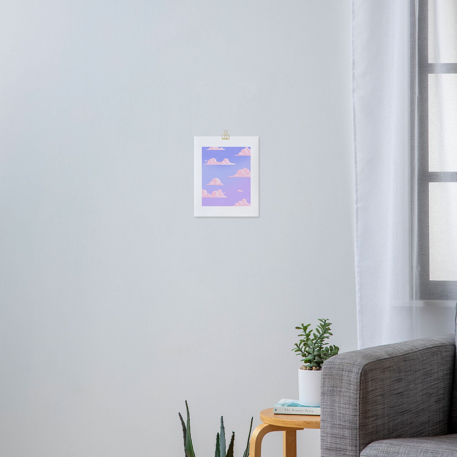 Pink Clouds Purple Sky Lo Fi Art Print Gallery Image 3