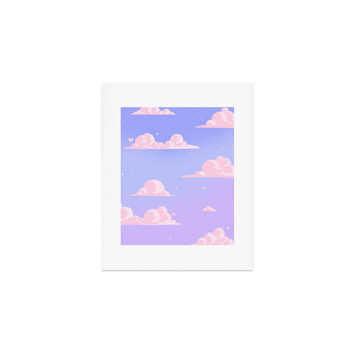 Pink Clouds Purple Sky Lo Fi Art Print Gallery Image 1