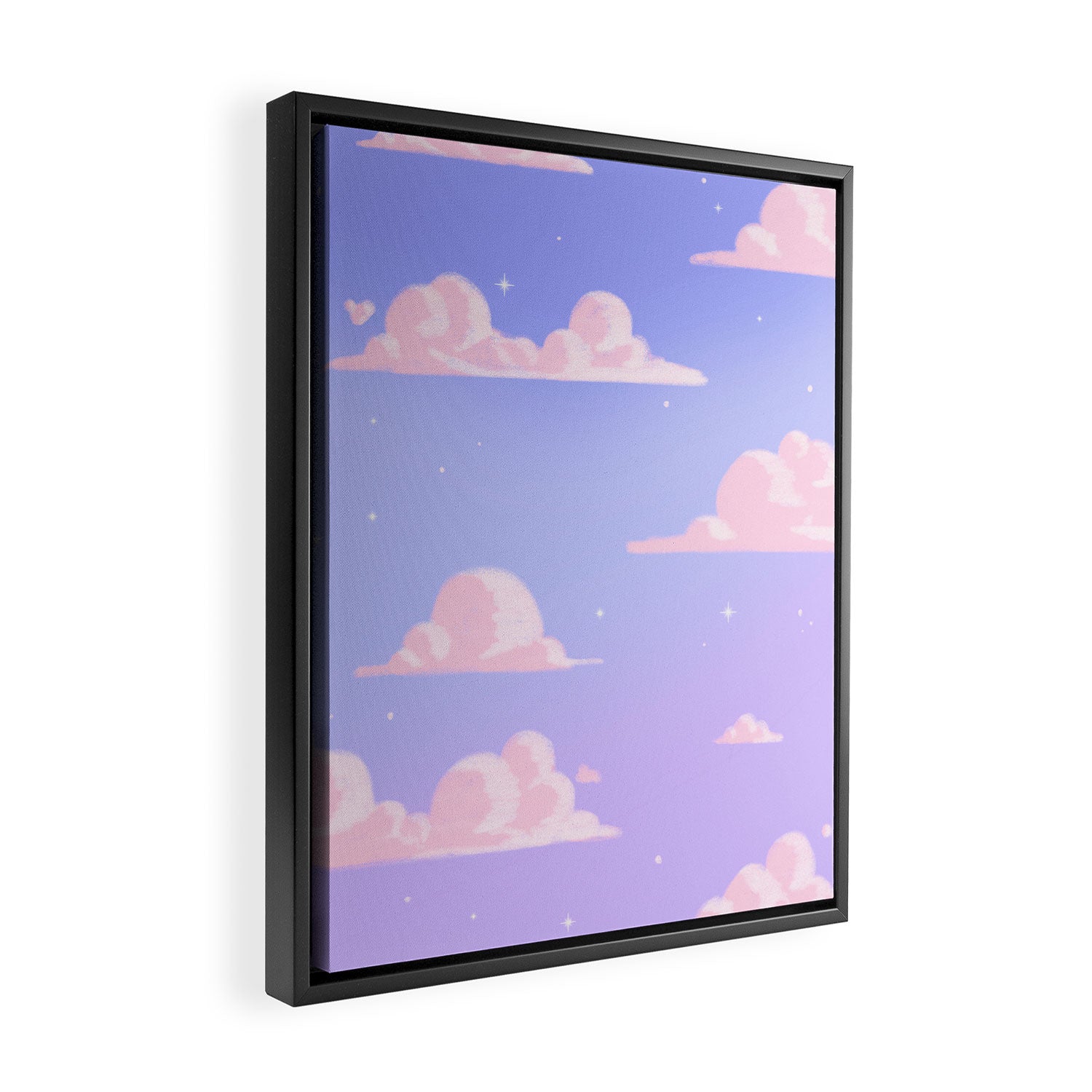 Pink Clouds Purple Sky Lo Fi Framed Canvas Print Gallery Image 2