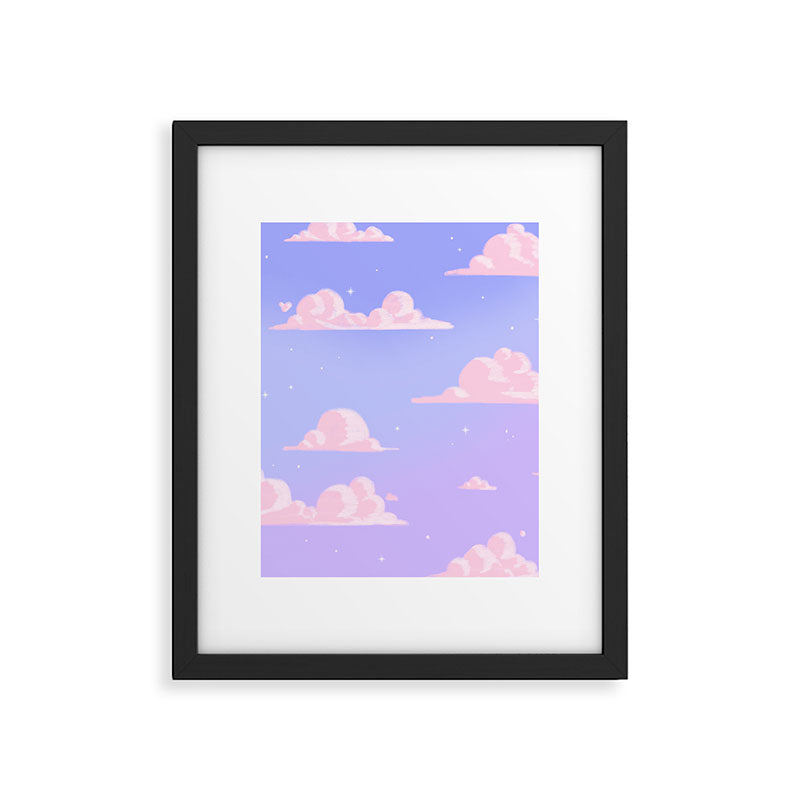 Pink Clouds Purple Sky Lo Fi Framed Art Print Gallery Image 4