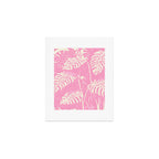 Pink Monstera Boho Tropical Art Print Gallery Image 1