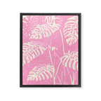 Pink Monstera Boho Tropical Framed Canvas Print Gallery Image 6