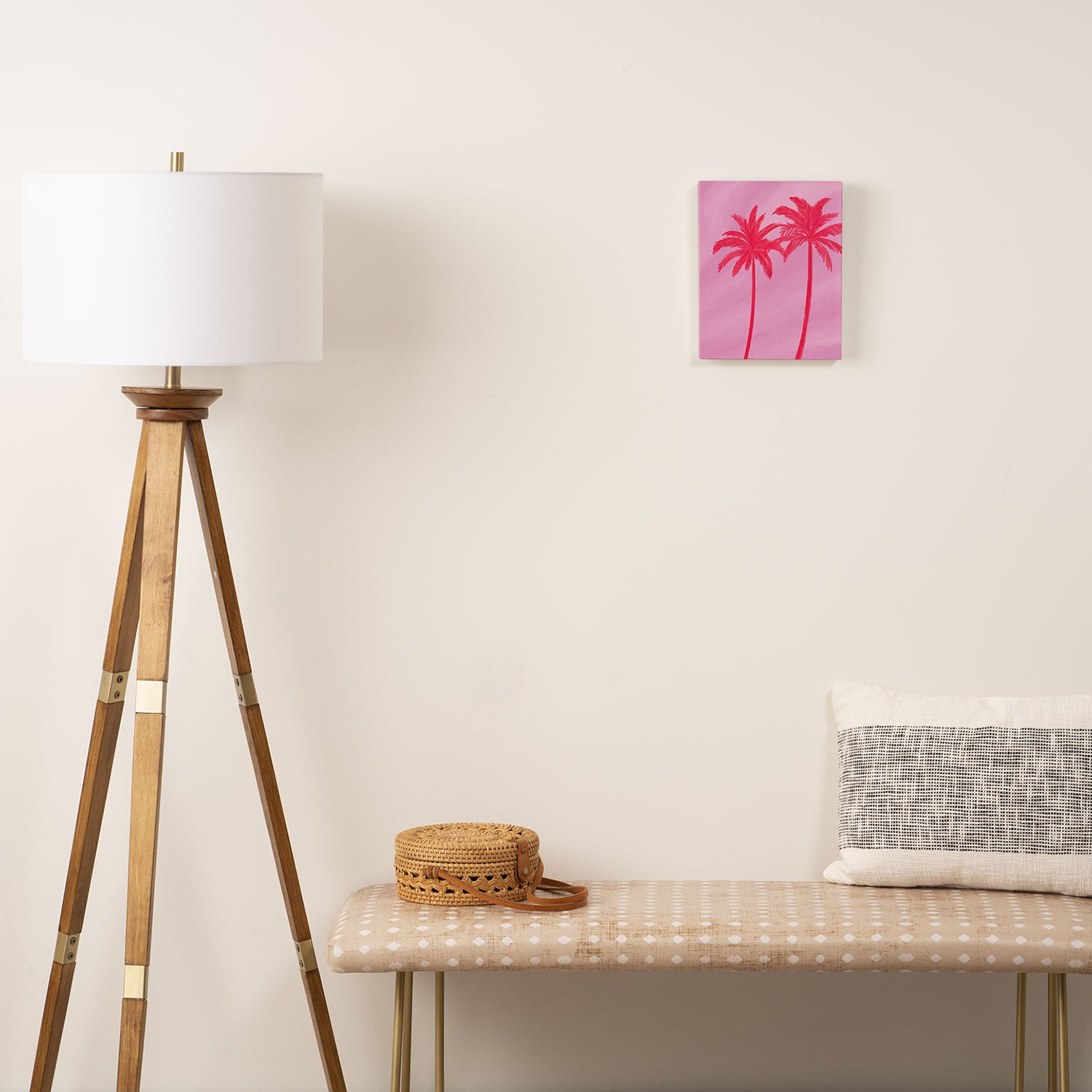 Pink Palm Trees Summer Tropical Aesthetic Canvas Print Gallery Image 2