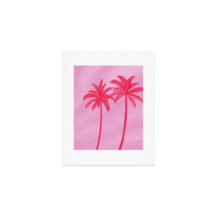 Pink Palm Trees Summer Tropical Aesthetic Art Print Gallery Image 1