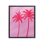 Pink Palm Trees Summer Tropical Aesthetic Framed Canvas Print Gallery Image 6