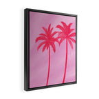 Pink Palm Trees Summer Tropical Aesthetic Framed Canvas Print Gallery Image 2