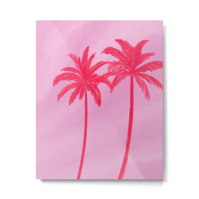 Pink Palm Trees Summer Tropical Aesthetic Metal Print Gallery Image 1