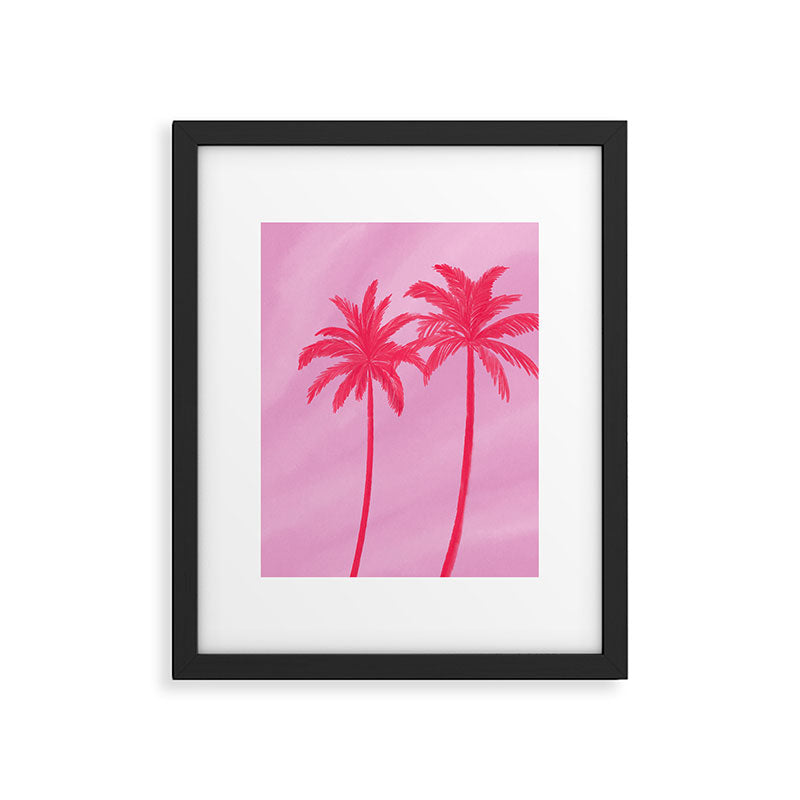 Pink Palm Trees Summer Tropical Aesthetic Framed Art Print Gallery Image 5