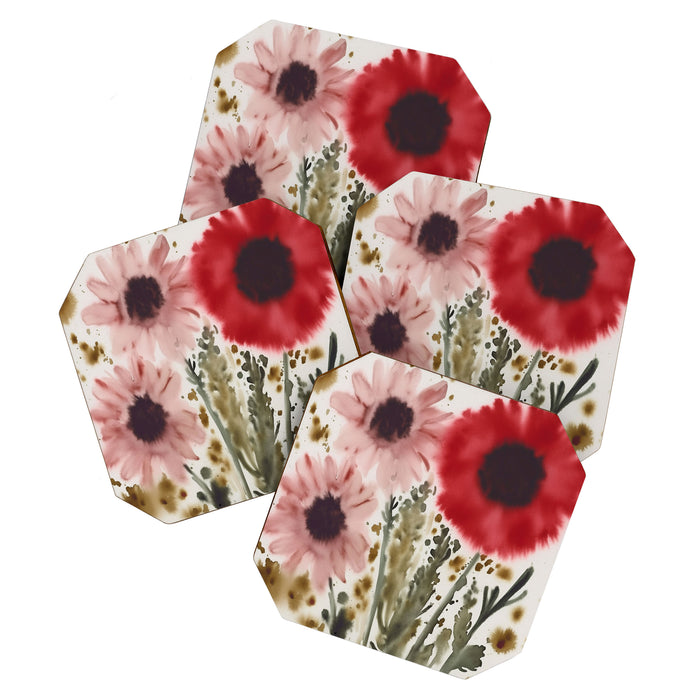 Poppy and Blush Blooms Coaster Gallery Image 1