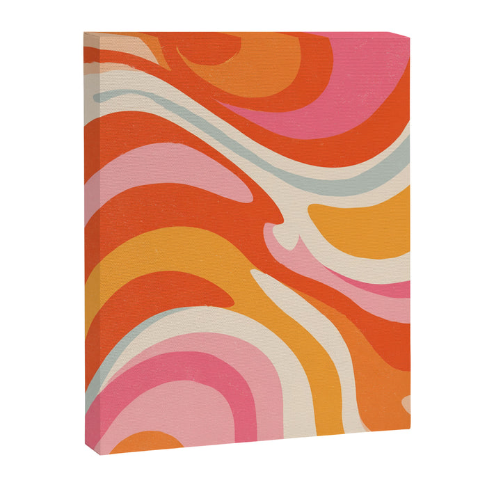 Psychedelic 70s Swirl Pattern - Retro Groovy Abstract Wave Canvas Print Gallery Image 1