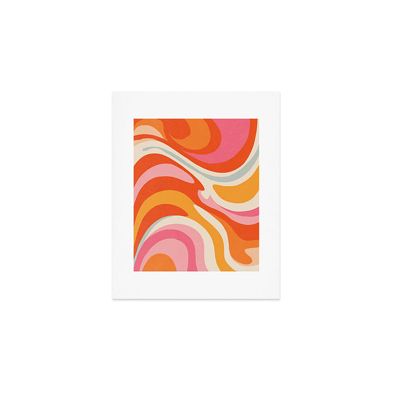 Psychedelic 70s Swirl Pattern - Retro Groovy Abstract Wave Art Print Gallery Image 1