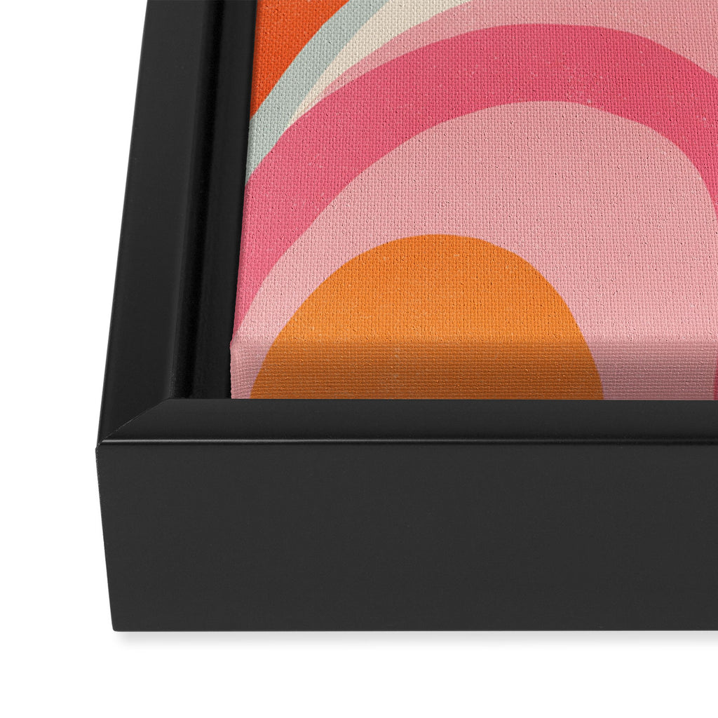 Psychedelic 70s Swirl Pattern - Retro Groovy Abstract Wave Framed Canvas Print Gallery Image 3